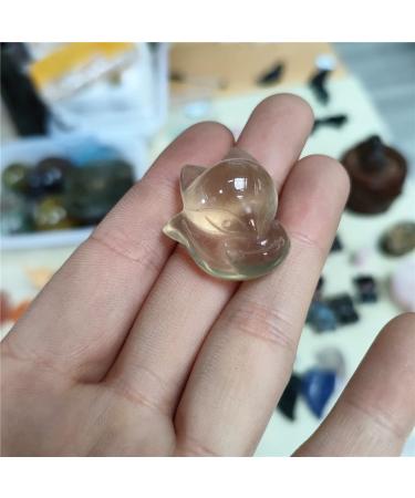 Home Decoration Natural Hand Carved Rose Quartz Citrine Crystal Fox for Pendants Lovely Crystal Gift 1pcs Stones ERTEYIN