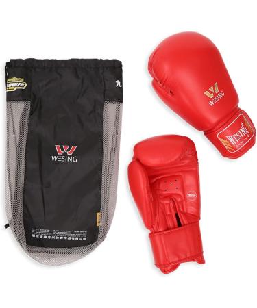 Wesing AIBA Approved Blue Leather Boxing Gloves - 12 oz (340.2 g) | International Shipping Available - Buy Online on GoSupps.com