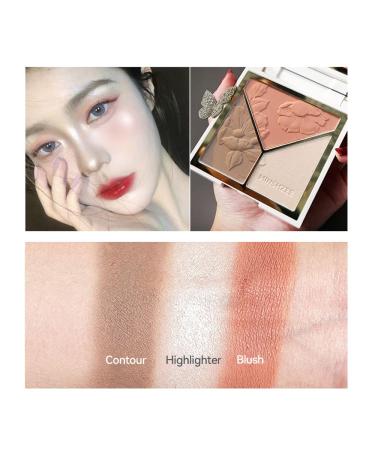3-in-1 Highlighter, Contour & Blush Makeup Palette Set - Matte Shimmer Glow Illuminator Powder for Face Contouring and Silky Bronzer Effect - Compact and Brilliant Finish - 2 Pack with Brush - Buy Online on GoSupps.com