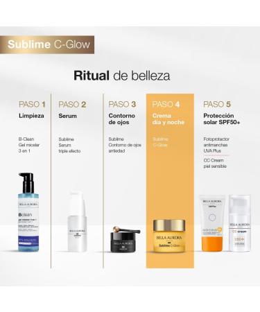  BELLA AURORA Bella Aurora Sublime C-Glow Anti-Aging Cream with Stabilized Vitamin C Hyaluronic Acid and Sea Extract brightens revitalizes and hydrates dull skin all skin types 50 ml - Buy Online on GoSupps.com