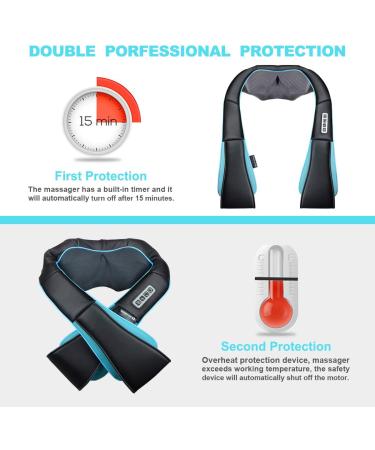 Shiatsu Massage Device with Heat Ideal Christmas Gift for Men Women Mom & Dad Relieve Neck Shoulder Back Waist Leg and Foot Pain - Buy Online on GoSupps.com