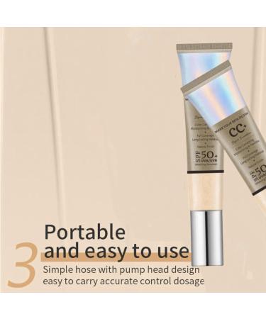 Full-Coverage Foundation and Concealer CC Cream Foundation Anti-Redness 3 In 1 Color Correcting CC Cream Lightweight Skin Perfector Tinted Moisturiser Colour Correcting and Brightening Face Cream - Buy Online on GoSupps.com