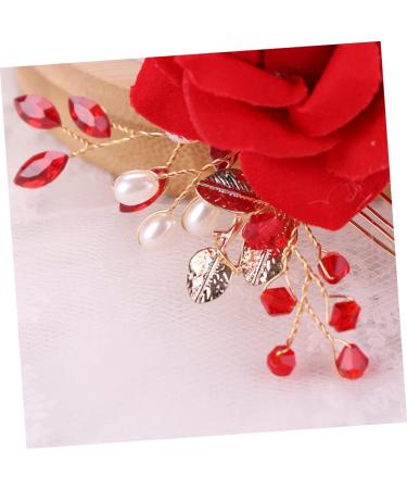 FRCOLOR Wedding Rose Flower Hair Comb Bridal Floral Hair Headpiece rose Bridal Rose hair comb s for women Silk Rose comb flower headband hair barrettes for women bride flower hairpin - Buy Online on GoSupps.com