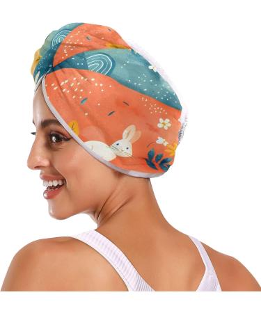 Rabbit Rainbow Hair Towel 2 Pack - Super Absorbent Quick Dry Hair Turbans for Women & Girls | Ideal Hair Drying Towels - Buy Online on GoSupps.com