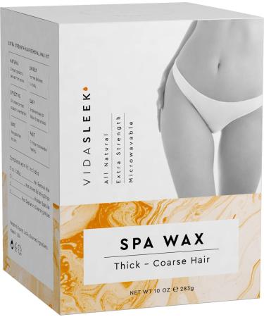 VidaSleek Hair Removal Wax Kit - Extra Strength Hair Removal Wax For Men and Women - Thick to Coarse Hair - 10 Oz