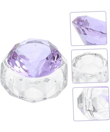 Healeved Nail Art Crystal Cup Crystal Dappen Dish Glass Terrarium with Lid Glass Dappen Dish Manicure Dish Bowl Manicure Art Dish Nail Liquid Cup Accessories With Cover White Crystal Purple - Buy Online on GoSupps.com