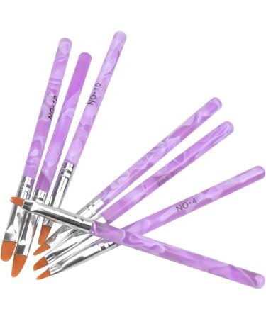 Jinlaili 7PCS Nail Art Brush Set - Purple Nail Tips Builder Brush Set for UV Gel & Acrylic Nails - Nail Design Painting Kit for Home Salon - Buy Online on GoSupps.com