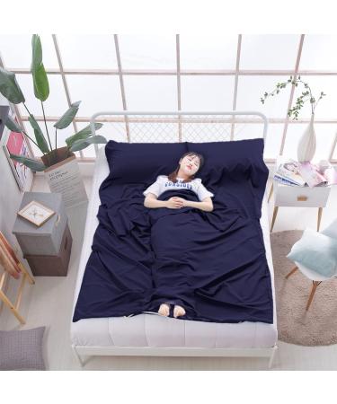 Lightweight Compact Sleeping Bag Liner | Portable Travel Sheet for Camping & Hiking | 82.7 x 70.9 Dark Blue - Buy Online on GoSupps.com