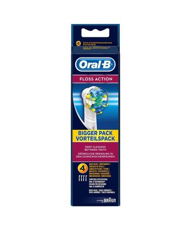 Oral B Floss Action Replacement Electric Toothbrush Head Pack of 4