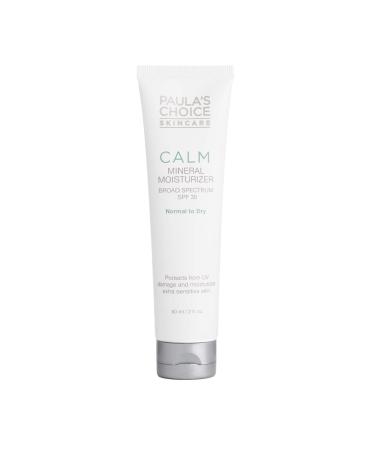 Paula's Choice CALM SPF 30 Mineral Moisturizer Broad Spectrum Sun Protection 2 Ounce Tube for Normal to Dry Sensitive Skin-For Redness Relief