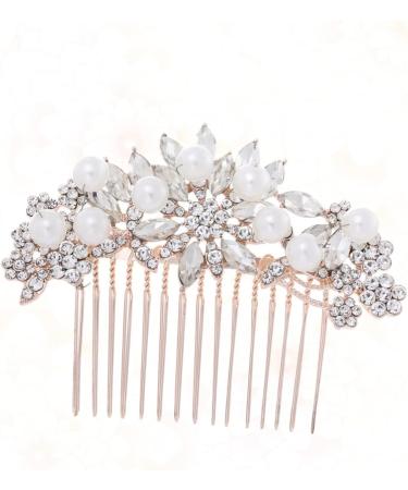 Didiseaon Pearl Hair Comb Crystal Headpiece Hair Accessories Rhinestone Barrettes Crystal Hair Comb Rhinestone Headpiece Bridal Hair Comb Pearl Comb Vintage Hair Comb Props Fashion Bride - Buy Online on GoSupps.com