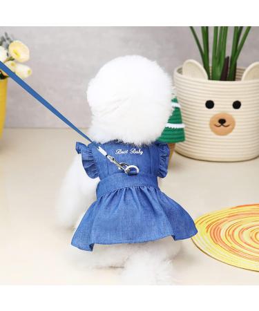 Luxury Dog Dress for Small Dogs | Rock Style Evening & Wedding Dresses | XL Dark Blue Tutu Skirt & Jeans for Puppies - Buy Online on GoSupps.com