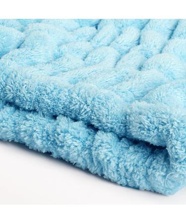 Cute Cat Hair Towel Cap - Quick Dry Coral Velvet Turban for Women & Kids | Sky Blue Bathroom Towel Hat for Curly & Long Hair - Buy Online on GoSupps.com