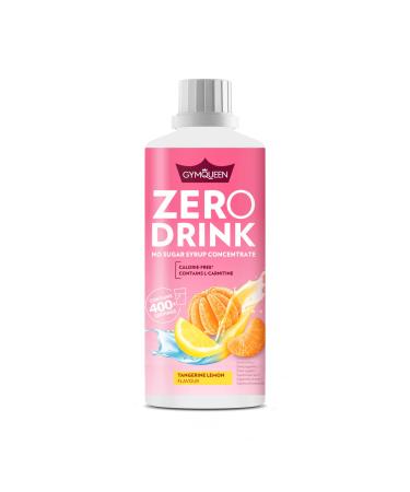 Gymqueen Zero Drink Mandarine-Lemon 1000ml low-calorie and sugar-free beverage concentrate 1:80 enriched with B vitamins for your metabolism and L-carnitine beverage syrup Mandarine lemon (1 Pack)
