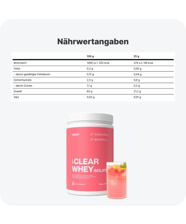  Vilgain Vilgain Clear Whey Isolate | Fresh and Fruity Protein Flavor Sweetened with Stevia | Over 85% Protein | Natural Ingredients No Artificial Flavours or Colours (500 g  - Buy Online on GoSupps.com