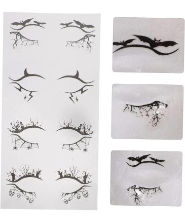 HAPINARY 8 Pairs Halloween Eyeliner Stickers Tool Stickers Face Stickers Eye Makeup Sticker Pvc Black - Buy Online on GoSupps.com