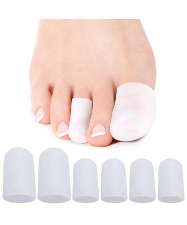 Toe Caps Toe Protectors Gel Toe Guards Cushion Toes Relief for Calluses  Corns  Hammer Toes  Overlapping Toes  Blisters  Ingrown Toenails  Crooked Toes For Men and Women Inside Socks and Shoes 6 Count (Pack of 1)