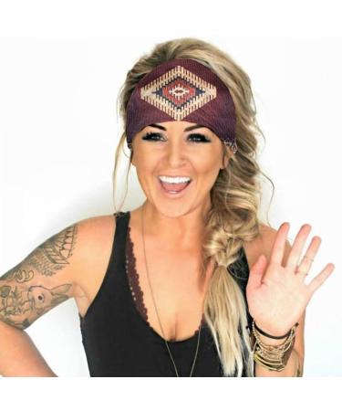 GORTIN Boho Green Feather Print Headbands - Set of 3 | Elastic Turban Headwraps for Women and Girls - Buy Online on GoSupps.com