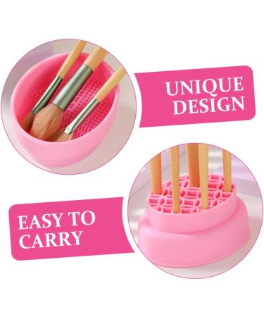 MAGICLULU Makeup Brush Cleaning Cup Makeup Brush Cleaner Silicon Brush Cleaner Pad Brush Washing Tools Brush Scrubber Mat Makeup Brush Washing Tool Silica Gel Beauty Egg Drying Rack Pink - Buy Online on GoSupps.com