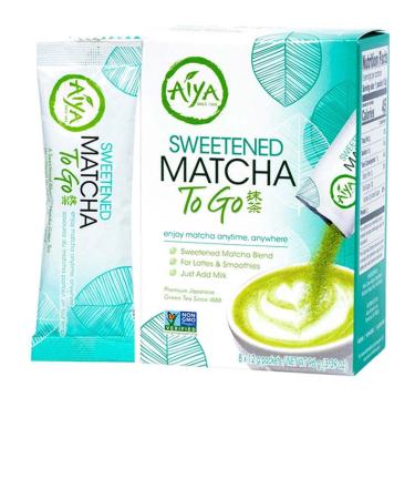 Aiya Sweetened Matcha To Go Stick 8 x 12g packets 2 Pack