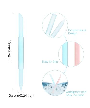 Sibba Glass Cuticle Pusher & Remover Set | Double Sided Trimmer Stick for Manicure | Professional Precision Nail Salon Tool | Blue & Pink - Buy Online on GoSupps.com