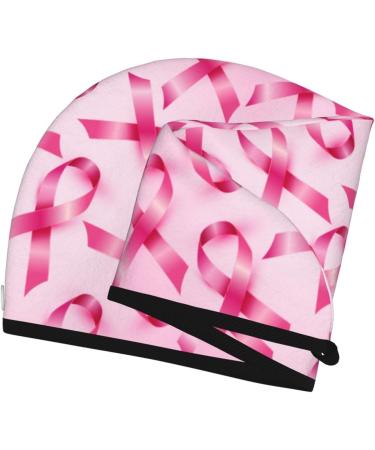 Hair Towel Wrap - Quick Drying Turban with Button | Breast Cancer Awareness Design - Buy Online on GoSupps.com