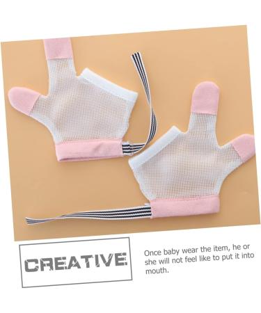 DOITOOL Kids Pink Net Biting Gloves 1 Pair | Children's Mittens for Baby Hands | 11X9.5CM - Buy Online on GoSupps.com