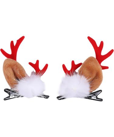 Christmas Hair Clips - Reindeer Antlers Ears Barrettes Portable Reindeer Antlers Ears Barrettes for Family Women Red Sable Dragon Horn - Buy Online on GoSupps.com
