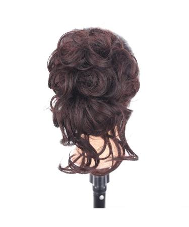 Anbuwei Dark Brown Messy Bun Claw Clip Hair Extension for Women - Synthetic Curly Wavy Updo Ponytail with Clips - Buy Online on GoSupps.com