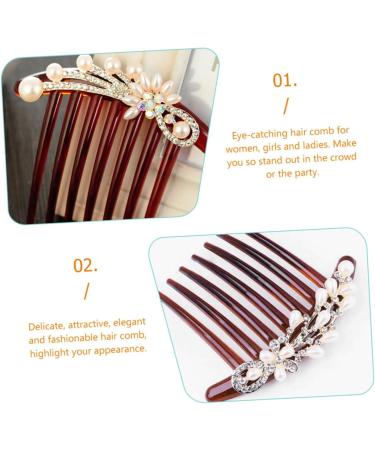 Seven- Hair Comb Bride Hair Accessories Hair Accessories for Bride Rhinestone Hair Accessories Bridal Hair Comb Bride Hair Side Comb Wedding Rhinestones Pearl Rhinestone - Buy Online on GoSupps.com