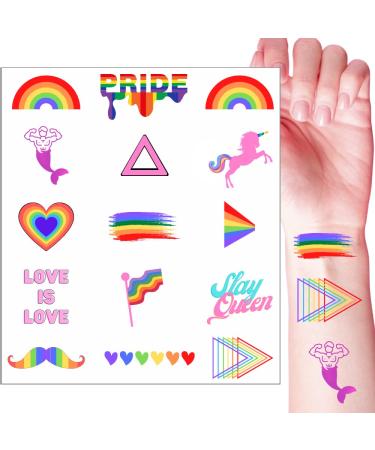 Gay Pride Tattoos - 30 LGBT Queer Temporary Tattoos
