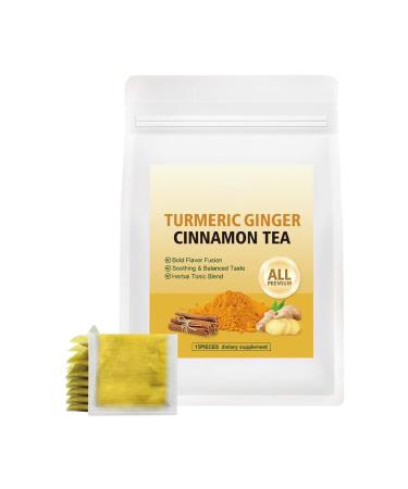 Turmeric Ginger Cinnamon Tea Natural Ingredient No Sugar and Caffeine Free Turmeric Ginger Cross Blend Natural Health Tea 14x20cm for Immune Support Sleep Morning Stress Relief