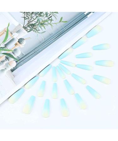 Brishow Coffin Artificial Nails - Long Gradient Ballerina Acrylic Press-On Nails (24pcs) for Women & Girls - Perfect for International Shipping - Buy Online on GoSupps.com