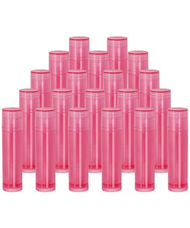Mini Skater 20Pcs 3/16 Oz (5.5ml) Translucent Lipstick Cosmetic Empty Lip Gloss Lipstick Balm Tube With Caps Container Bottle For Lady Women Makeup Tool (Dark Pink)