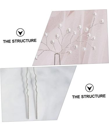 MAGICLULU 1pc Hair Ornament Tiara Hair Clips Hair Barrettes Hair Pin Wedding Hairpin Hair Side Comb Bride Hairpin Pearl Hairpin U-shaped Hairpins Hairpin for Bride To Weave Alloy Accessories - Buy Online on GoSupps.com