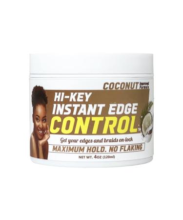 Hi-Key Instant Control Edge & Braid Gel Max. Hold  No Flaking 4 oz. (Coconut)  Pack of 1