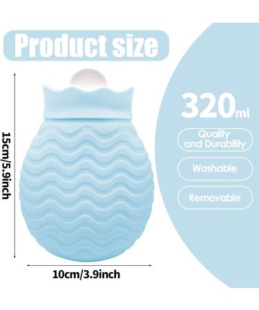 Small Heat Bottle with Cover - 320ml Mini Silicone Hot Water Bottle for Warm & Cold Relief | Ideal for Menstrual Pain & Hand-Foot Warmers - Blue - Buy Online on GoSupps.com