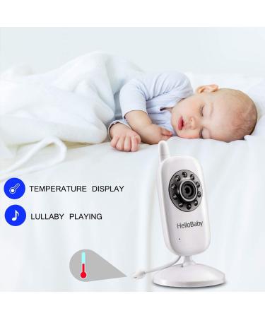 Video Baby Monitor with Camera and Audio - 3.2Inch LCD, Night Vision, Two-Way Audio, Room Temperature Monitoring, Lullaby, White - HB32 - Buy Online on GoSupps.com