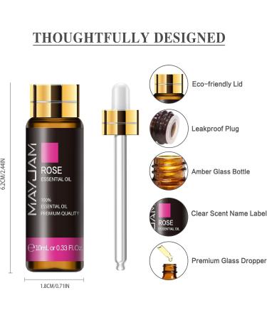 Mayjam 10ML Rose Essential Oil for Diffuser & DIY Home Use - Pack of 1 - Buy Online on GoSupps.com