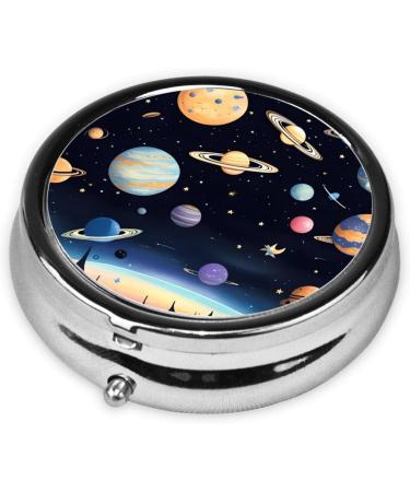 Saturn Jupiter Earthround Pill Box - 3 Compartment Portable Travel Organizer for Easy Medication Management - Buy Online on GoSupps.com