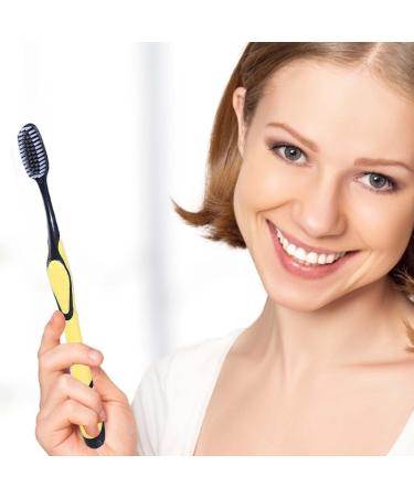 Manual Charcoal Toothbrush - Ergonomic Soft Bristle Tooth Brush for Travel | 1 Pc 19cm Random Color - Buy Online on GoSupps.com