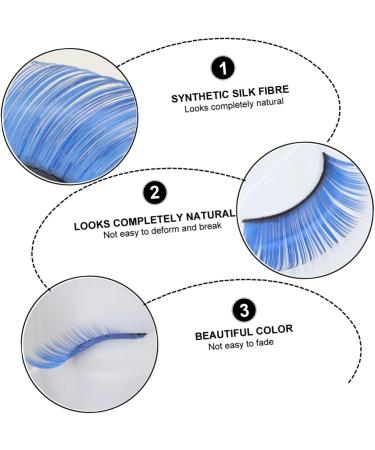 minkissy 2 Pairs Blue Long Eyelashes Halloween Artificial Eyelashes Dramatic Long Lashes Eyelashes with Color Nature Fluffy Long Lashes Cosplay Eyelashes False Eyelashes 3d Lengthen - Buy Online on GoSupps.com