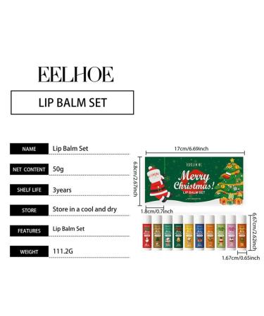 10 Pack Natural Lip Balm Bulk - Christmas Lip Balm Bulk Care Product with Vitamin E and Coconut Oil - Moisturizing Anti Cracking Personal Care - Buy Online on GoSupps.com
