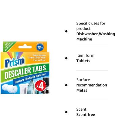4 Descaler Tablets Limescale Remover Washing Machine Cleaner Dishwasher Cleaner Kettle Iron Cleaner Coffee Machine - Buy Online on GoSupps.com