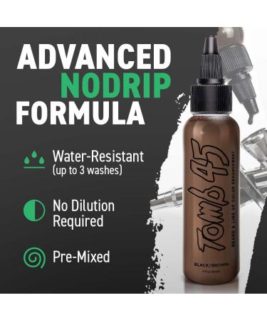 Tomb 45 NO DRIP Enhancement Color (Brown/Black) - Barber Beard Liner & Hairline Filler Spray for Men's Grooming - Buy Online on GoSupps.com