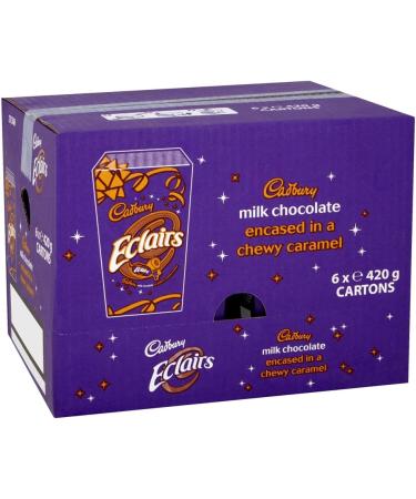 Cadbury Eclairs OFFICIAL Milk Chocolate-Centred Caramel Sweets in Carton Boxes for Celebratory or Festive Sharing 6 x 420 g 420g - Buy Online on GoSupps.com