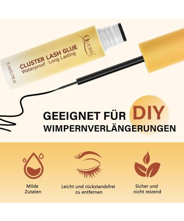 Buy Quewel Eyelash Glue for DIY Eyelash Extensions - Waterproof Black Adhesive (5+5ml) | Long-Lasting Bond for Cluster & Individual Lashes - Buy Online on GoSupps.com