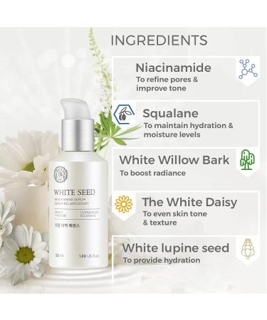 Whiteseed Brightening Serum by The Face Shop | Deep Skin Brightening & Moisturization | Pore Minimize | Improve Skin Texture, Clarity & Reduce Dullness - 1.69 Fl Oz - Buy Online on GoSupps.com