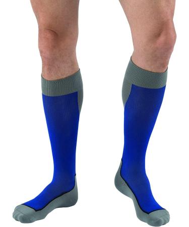 JOBST Unisex Sport Knee High Compression Socks 15-20 mmHg - X-Large Blue/Grey for Athletic Support - Buy Online on GoSupps.com