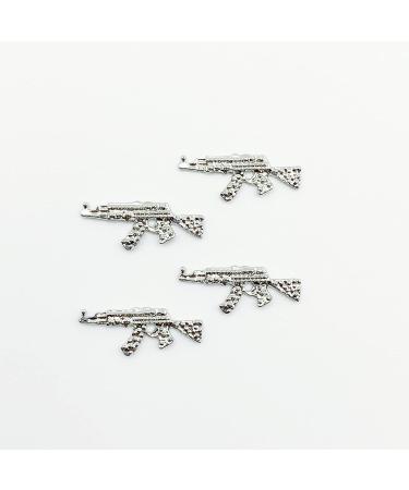 40pcs Set 3D Alloy Gun Nail Charms Shiny Diamond AK Weapon Rhinestones for Nail Art - Silver | Nail Supplies and Accessories - Buy Online on GoSupps.com
